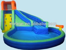 inflatable water slide with pool and water gun