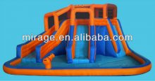 backyard inflatable tunnel double water slide