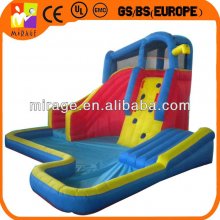 96H oxford fabric inflatable double water slide with sprinkl