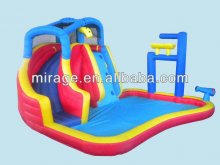 blue oxford fabric inflatable water slide with water spray b