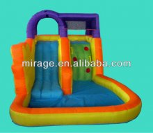 Nylon inflatable water slide with pool for kids