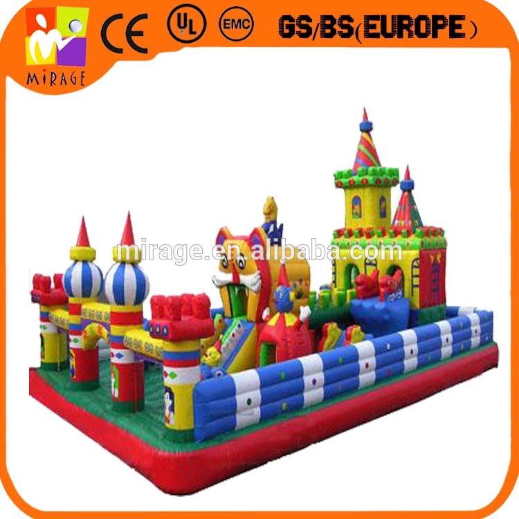 Jump castle with cartoon,amusement jumping castle,pvc castle with slide