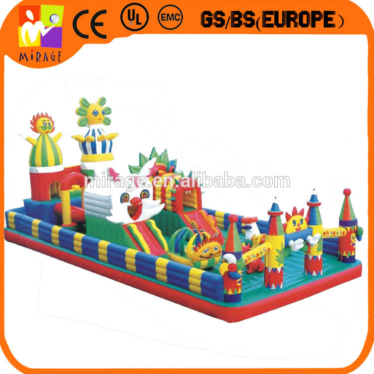 Jump castle with cartoon,amusement jumping castle,pvc castle with slide