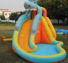 2015 Inflatable trampoline with shark pool and slide game