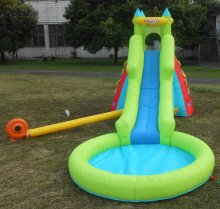 2015 Inflatable trampoline with slide and climbing game