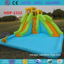 2016 inflatable trampoline and twister slide game with pool f