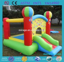 Inflatable bounce house and slide combo unit