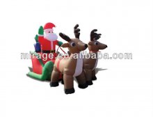 christmas inflatable santa with deer for advertising