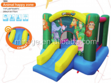 Animal happy zone inflable bouncer with slide for sale